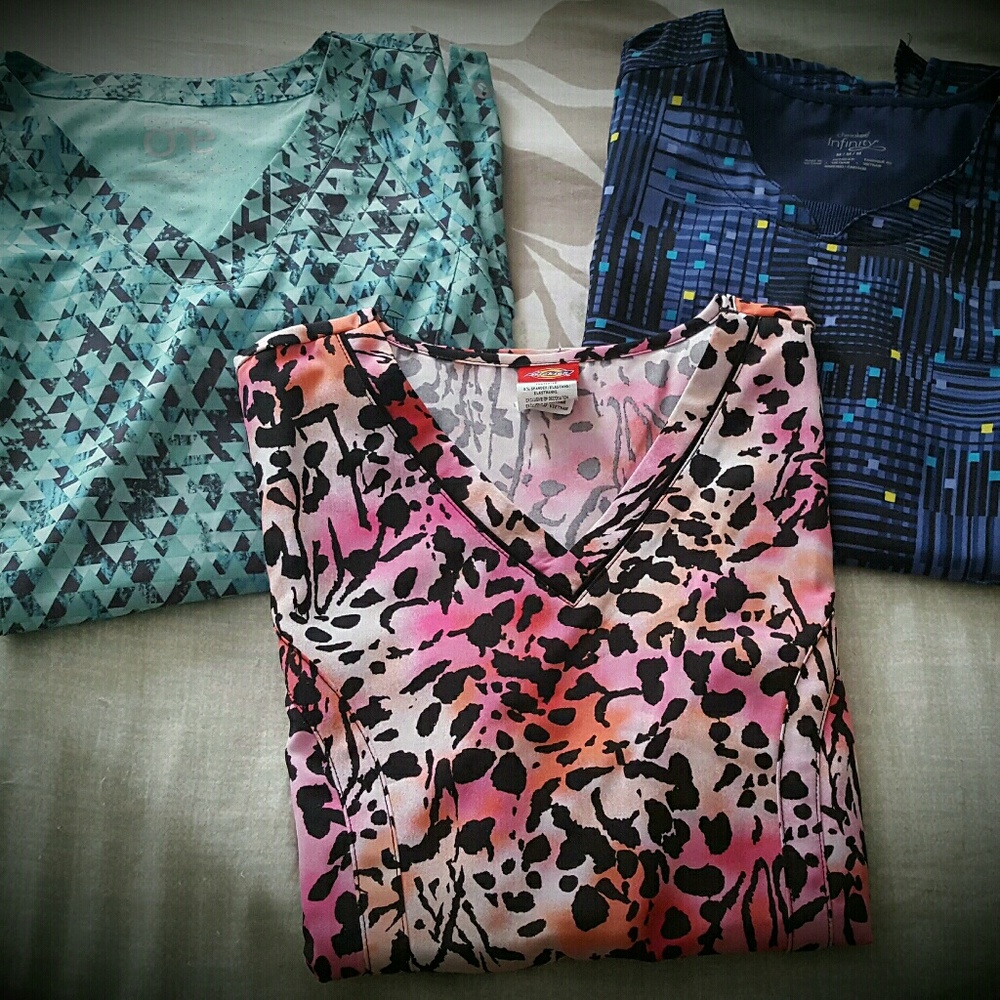 Bundle of Three Gorgeous Scrub Tops Barco Dickies